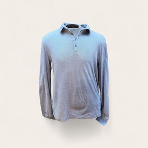 J. Crew Light Blue Gray Long Sleeve Polo Shirt